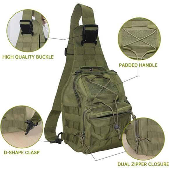 DEILAI Fishing Bag Fishing Tackle Backpack with Rod Holder Waterproof Gear Sling - Picture 4 of 7